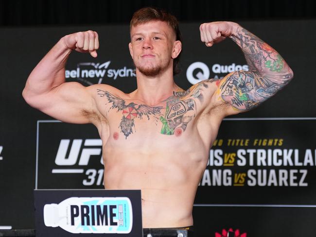 Crute hit the scales at 206 pounds for his long-awaited comeback. Picture: Jeff Bottari/Zuffa LLC