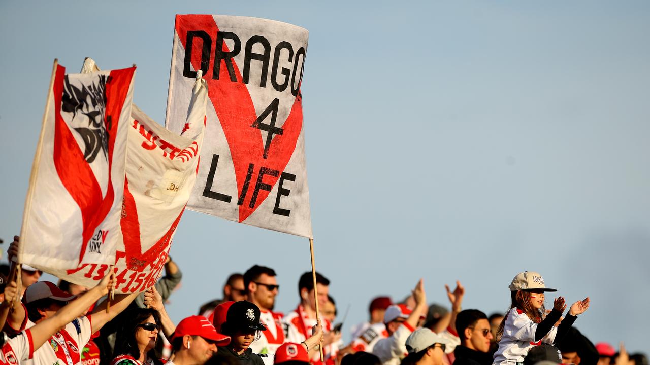 Dragons fans are among the most loyal and passionate in the competition – but they’ve been dudded. Picture: Getty