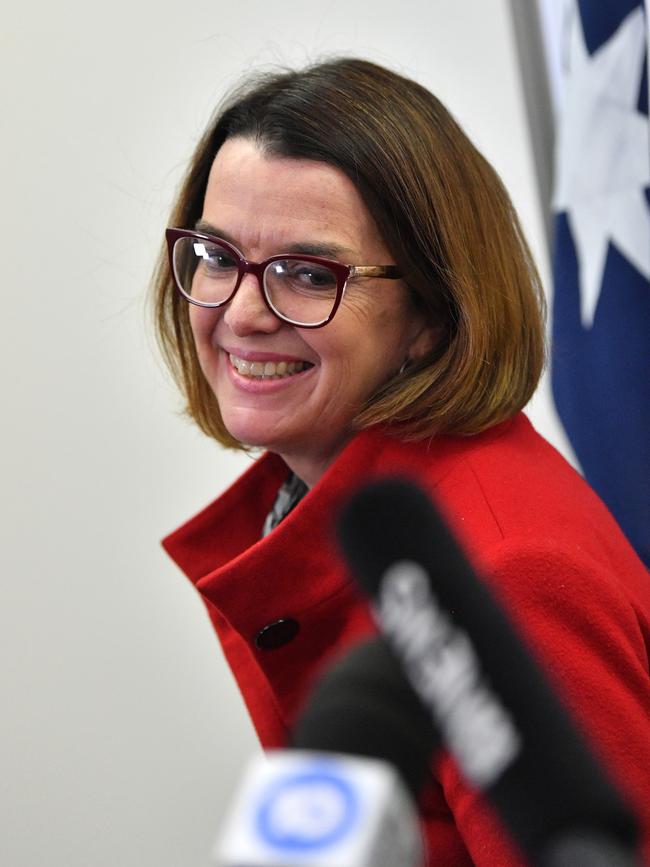 Minister for Families and Social Services Senator Anne Ruston arrives to speak to the media during a press conference in Adelaide, Friday, September 6, 2019. Senator Ruston is discussing drug trial legislation. (AAP Image/David Mariuz) NO ARCHIVING