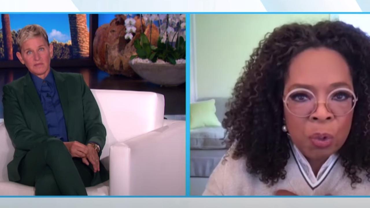 Ellen appeared uncomfortable when Oprah mentioned her staff being out of jobs.