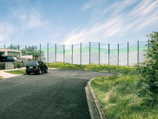 An artist impression of noise walls for the West Gate Tunnel project.