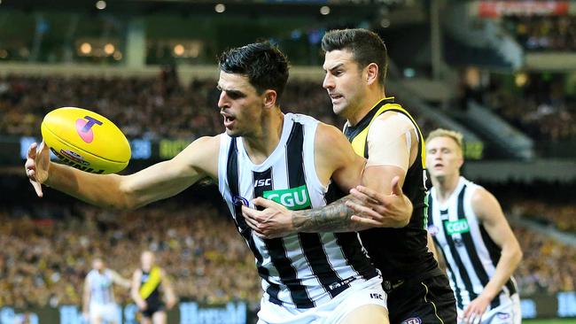 Scott Pendlebury had 31 disposals in Round 2. Picture: Mark Stewart