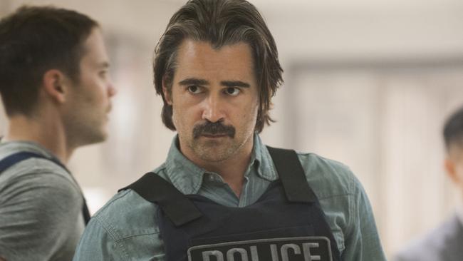 Dark detective ... Colin Farrell co-stars with Caughn as Detective Ray Velcoro in the second season. Picture: Lacey Terrell/HBO via AP