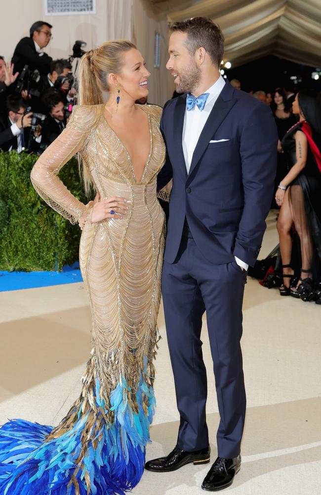 Blake Lively and Ryan Reynolds attend the “Rei Kawakubo/Comme des Garcons: Art Of The In-Between” Costume Institute Gala at Metropolitan Museum of Art on May 1, 2017 in New York City. Picture: Getty