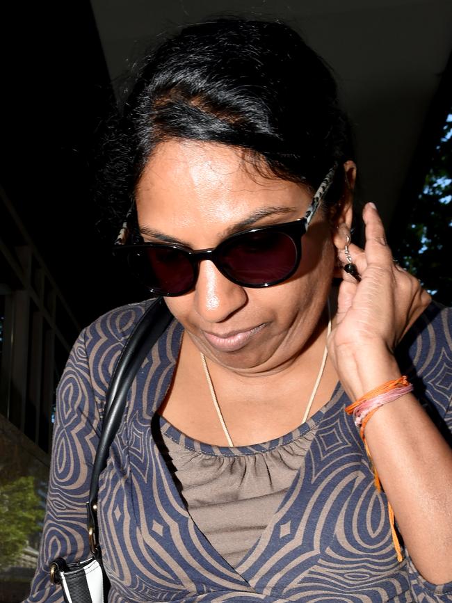 Kumuthini Kannan leaves the Melbourne Magistrates Court, in Melbourne in 2017.