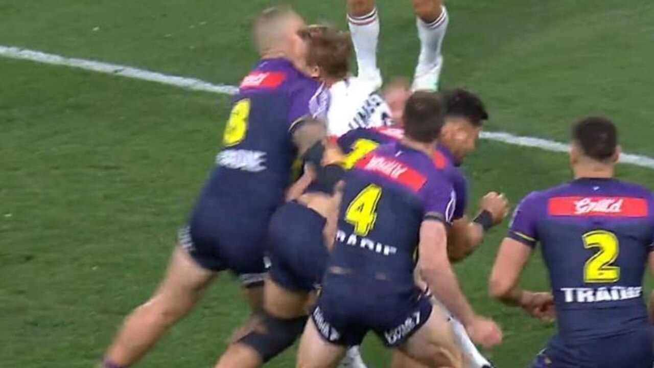 Nelson Asofa-Solomona missed the Grand Final for his hit on Lindsay Collins.