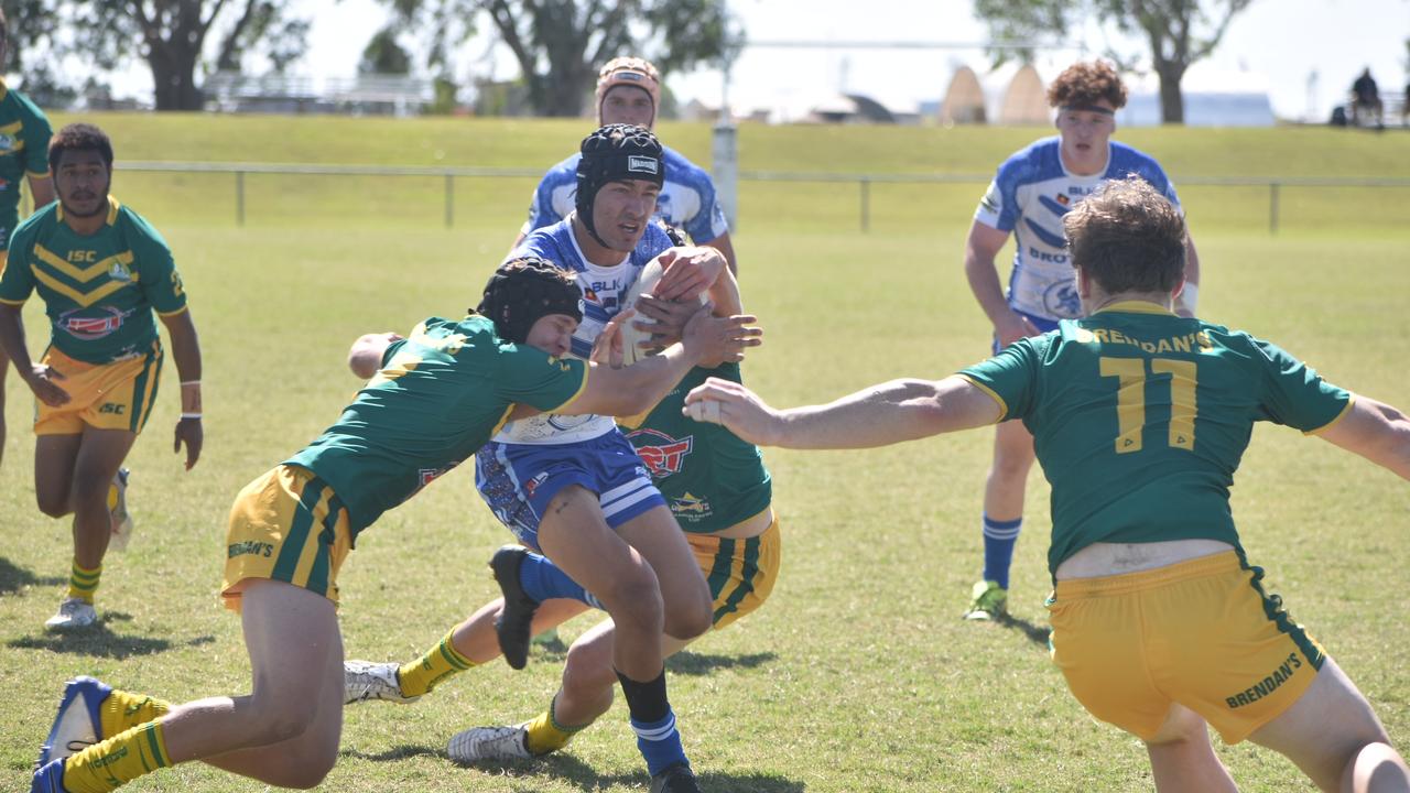 Tremaine Body for Ignatius Park against St Brendan's College in the Aaron Payne Cup round seven match in Mackay, August 4, 2021. Picture: Matthew Forrest