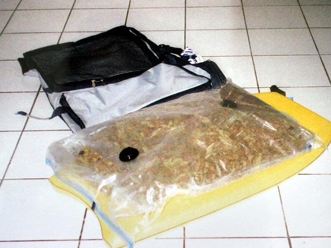 The bag of marijuana found with Schapelle’s body board. Picture: Supplied