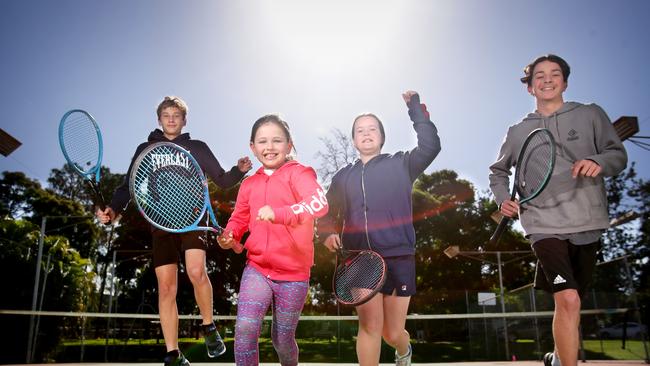 Taine Parkinson, Evie Joyce, Maddy Joyce and Cole Armstrong. Photo Steve Pohlner