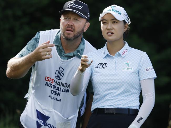 Lee shot a two-over par 74 to start her Australian Open. Picture: Michael Klein