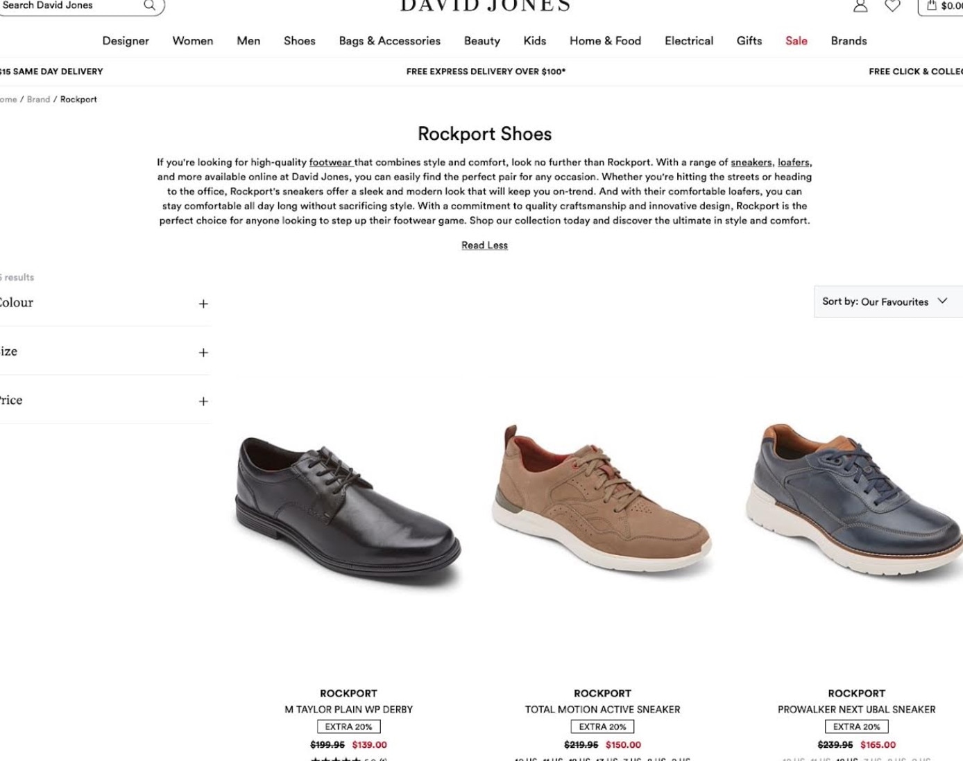 Rockport is sold through a number of Australian retailers.