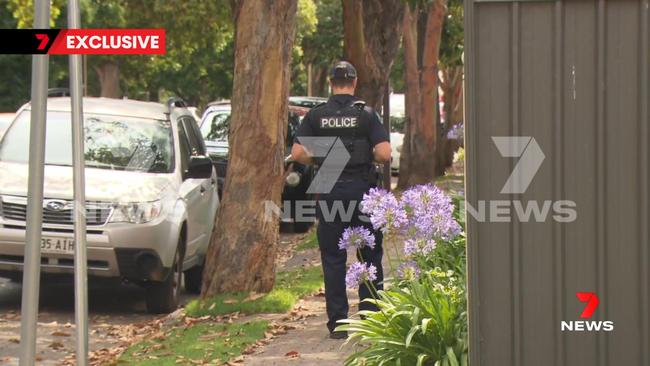 Police hunting for a man in Australia Border Force custody who escaped, forcing a lockdown at Blackfrairs Priory School. Picture: 7News