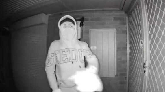 Police have released doorbell camera footage of one of the men in a public plea for information. Picture: Victoria Police