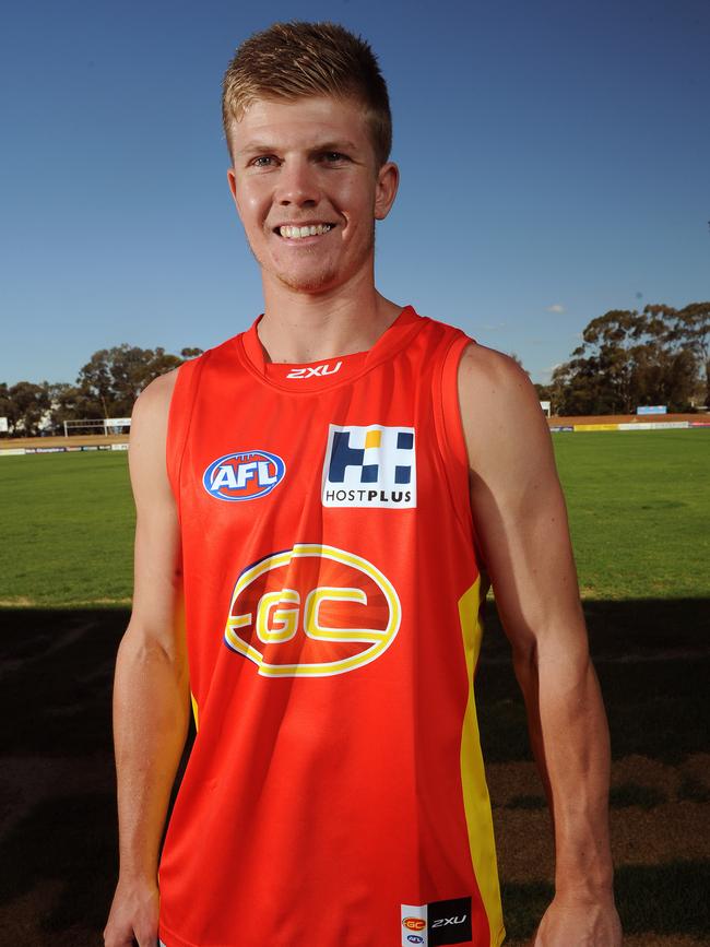 Josh Glenn in 2014 after he was rookie-listed by the Gold Coast Suns. Picture: Tom Huntley