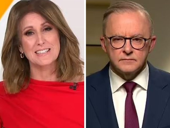 Nat Barr grilled Anthony Albanese on Sunrise on Monday