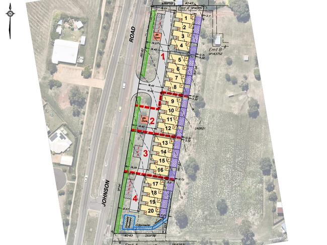 The plans are for 20 three-bedroom units at lot 2 Johnson Road, Gracemere. Drawings: Capricorn Survey Group CQ.