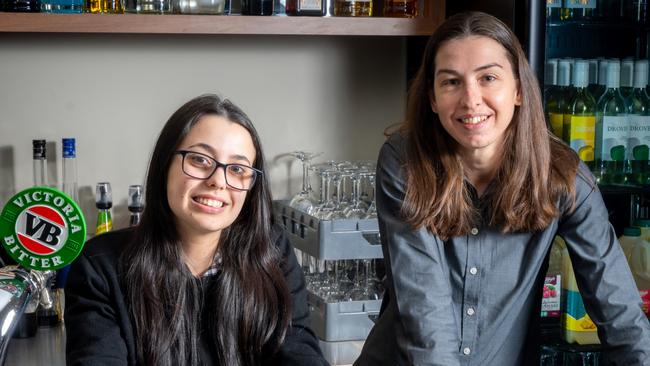 Mounties bartenders Tatiana Haddad (left) and Felicity Tickner have undergone their DV training.