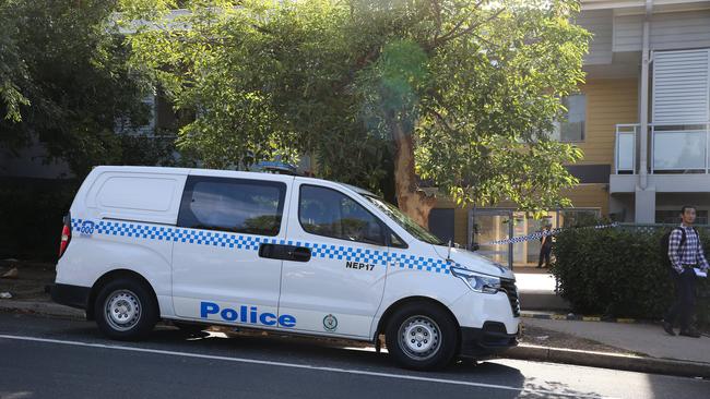 A view of the apartment complex in Penrith after a man has been taken into police custody. Picture NCA NewsWire / Gaye Gerard