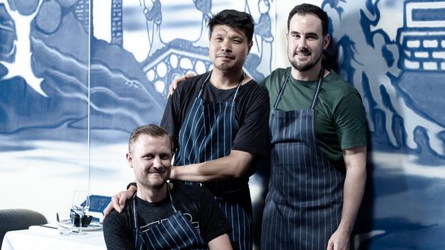 Chu Restaurant head chef Ben Haywood, with Frank Shek (China Doll) and Kristian Vale (China Lane).