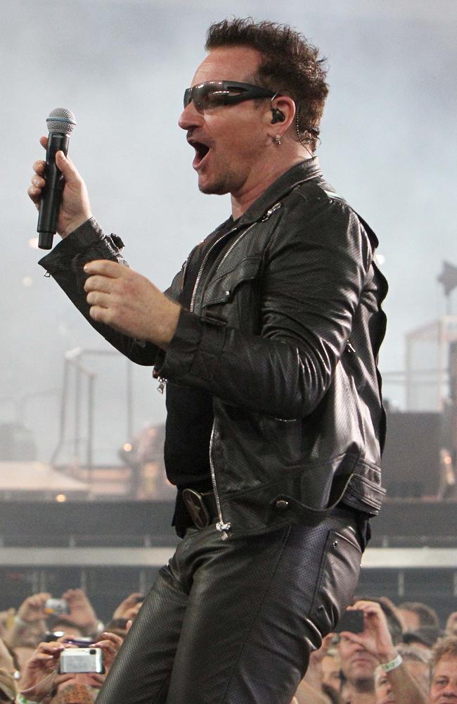 U2 performing in Brisbane at Suncorp Stadium. Picture Peter Wallis