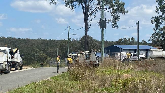 A man was flown to Brisbane for treatment after he received an electric shock at a Curra Industrial Estate on Saturday morning.