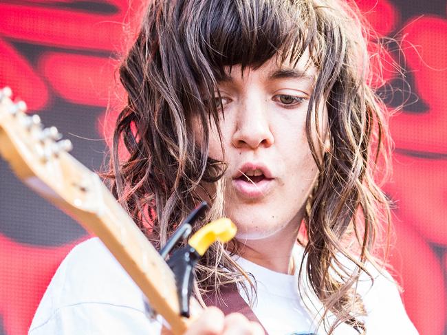 Sugar Mountain Festival at Victorian College of the Arts, Melbourne. Courtney Barnett performs on the Dodds Street stage. Photo Stuart Walmsley