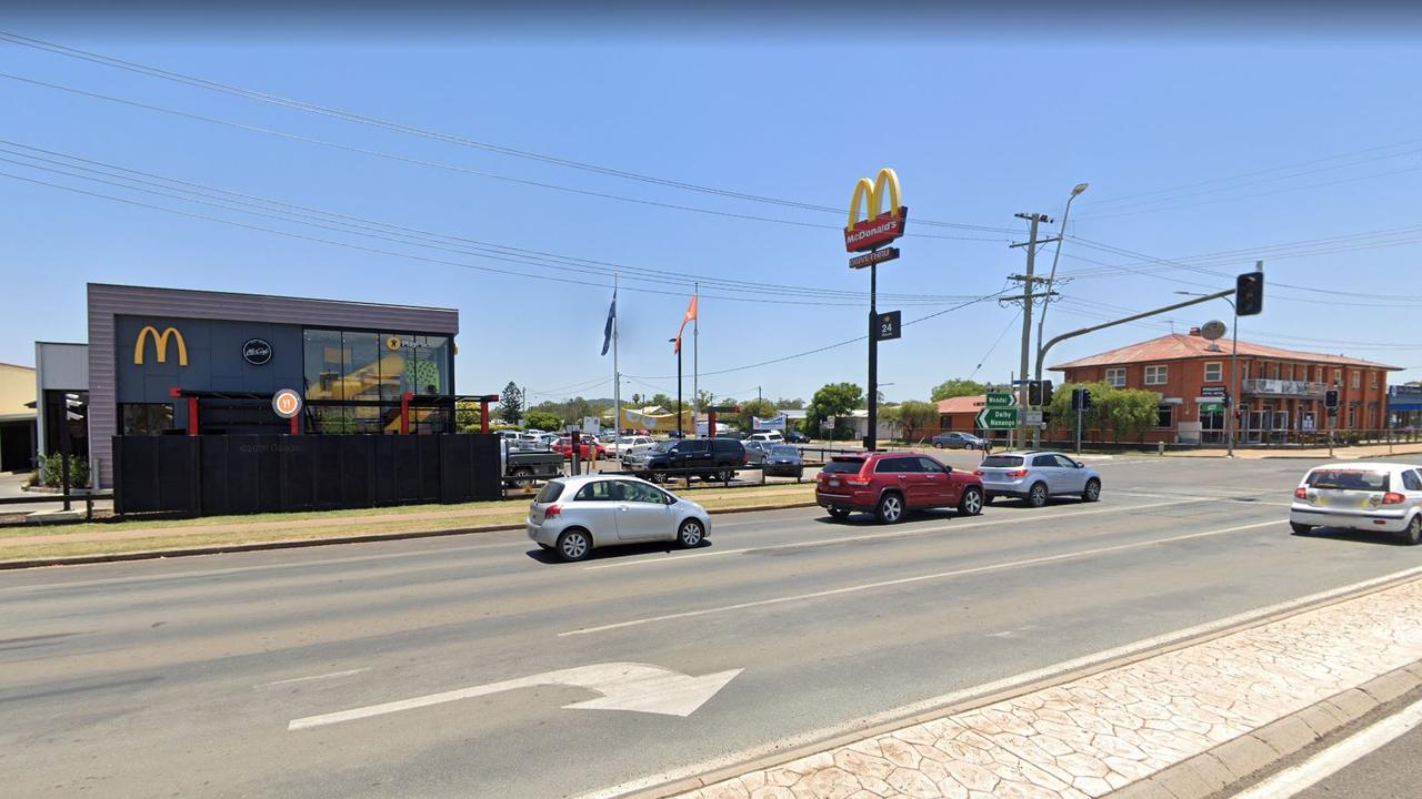 Kingaroy McDonalds and the Kingaroy Hotel.