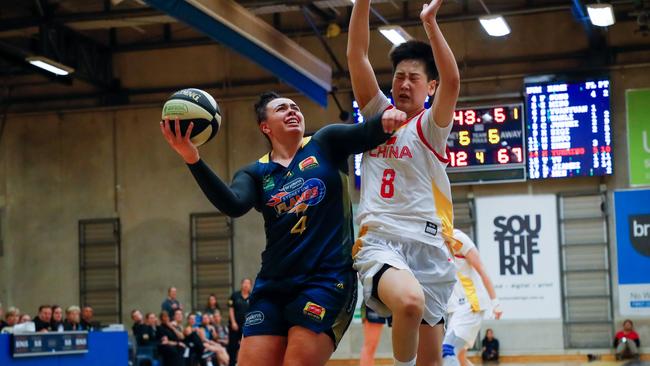 The Sydney Uni Flames came against China B was a physical battle Sarah Graham said the team needs ahead of the WNBL. Pic: Geoff Tripp