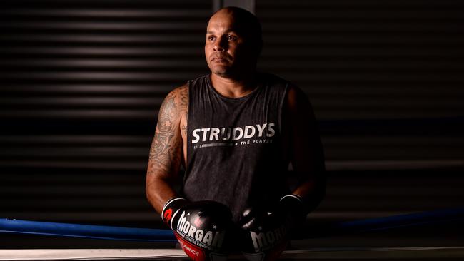 Former NRL legend Matt Bowen has been fuelled by his father-in-law’s words ahead of his All Stars boxing bout. Picture: Evan Morgan