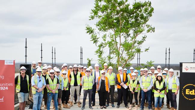 The topping off of the Emerson building marks a milestone. Picture: Supplied