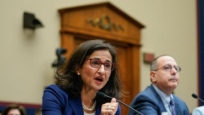 President of Columbia University Dr. Nemat (Minouche) Shafik testifies during a House Committee on Education and the Workforce hearing about antisemitism on college campuses on April 17. Picture: Drew Angerer/AFP