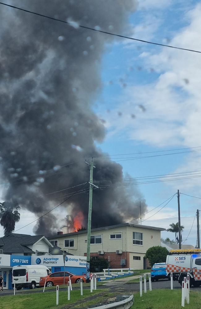 The fire in Maclean. Picture: Facebook/Clarence Valley Community Information