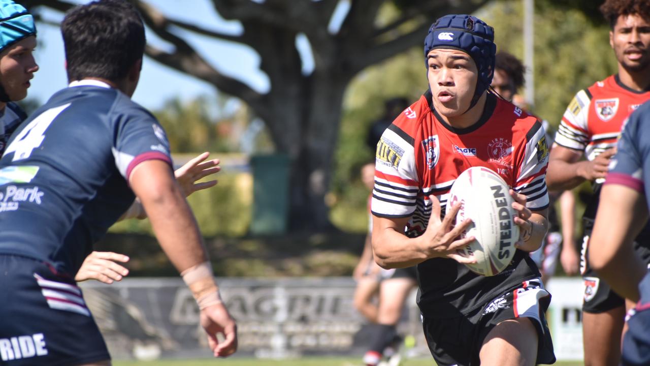 Vinjenzo Winterstein for Kirwan against Mackay High in the Aaron Payne Cup, July 20 2021. Picture: Matthew Forrest