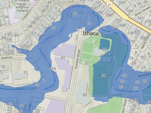 Brisbane flood mapping for Cyclone Alfred: Ithaca
