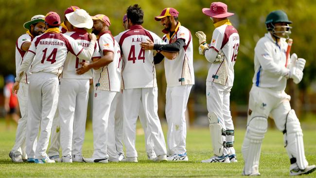 VTCA: Kingsville celebrates a wicket for A Ali.