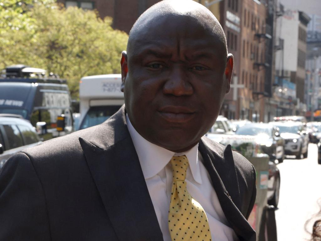 Lawyer Benjamin Crump arrives for the start of the trial. Picture: Getty Images via AFP