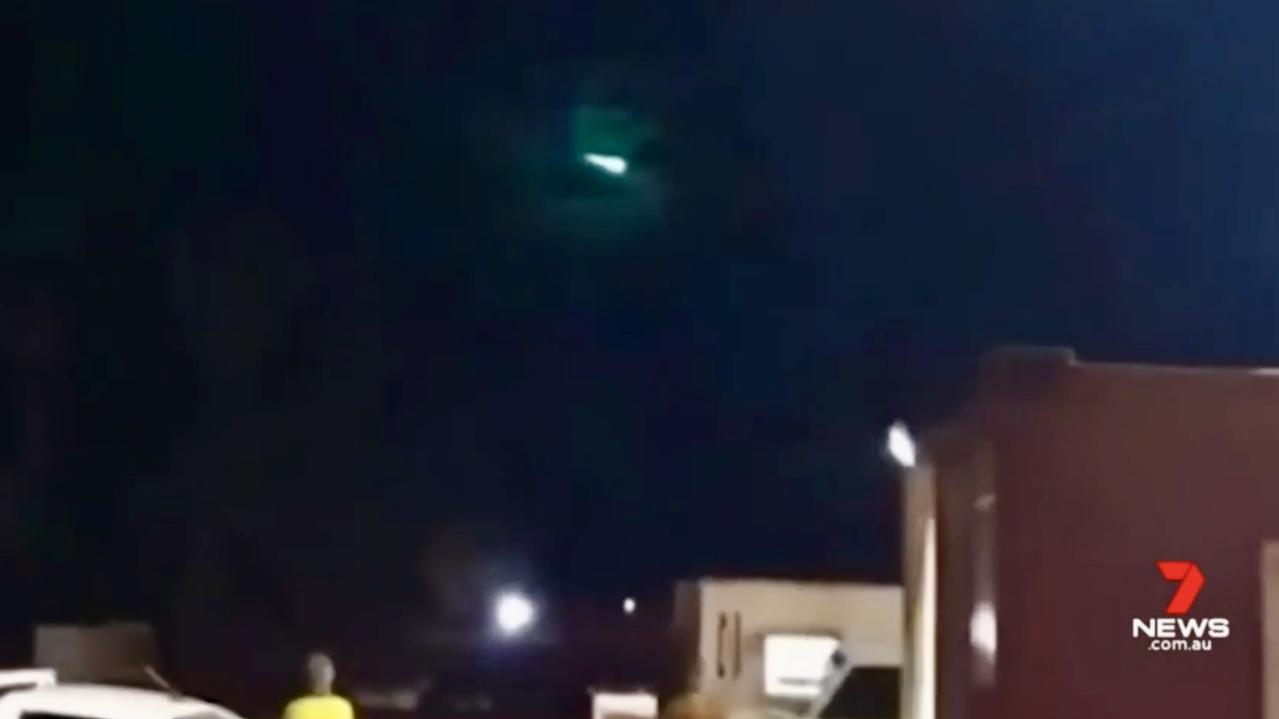 The blue-green hue indicates a meteorite. Picture: Channel 7