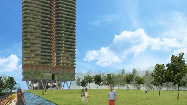 An artist impression for a 46-storey skyscraper in Castle Hill.