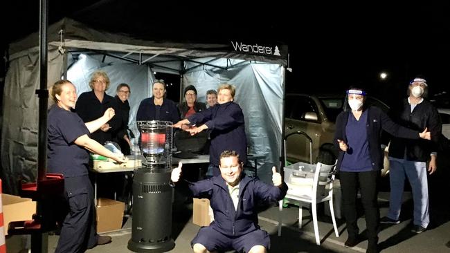 Southern NSW Health has been working late into the night at the Hanging Rock testing clinic in Batemans Bay. Picture: Supplied