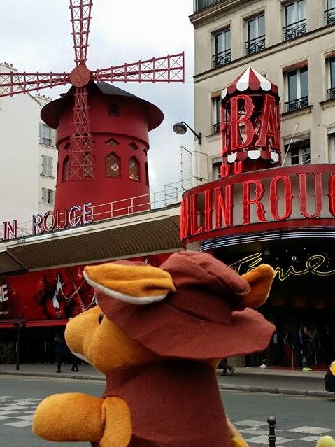 The Sunday Mail’s Rooporter checks out the famous Moulin Rouge in Paris. Picture: Peluche Travel/Facebook