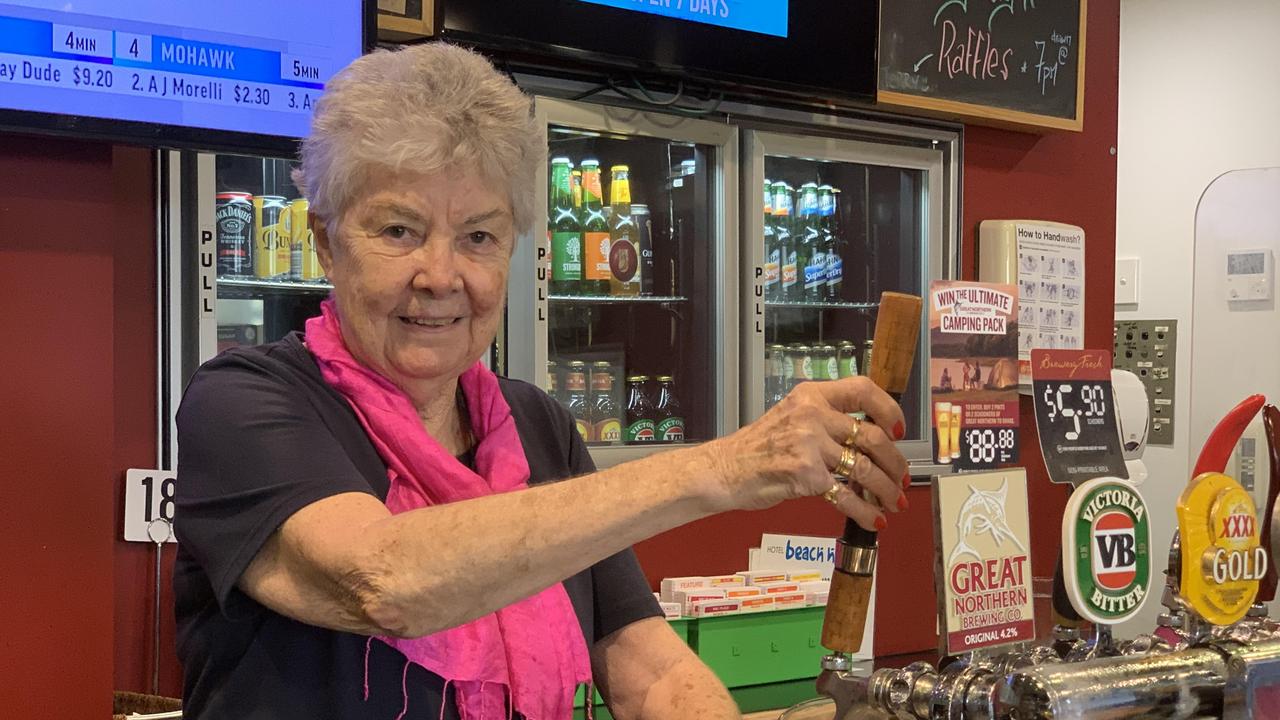 At 75, Nambour pub owner Laurie Williams still knows how to pour a mean beer.