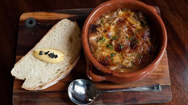 French onion soup from Delicatessen Kitchen and Bar. Picture: Supplied