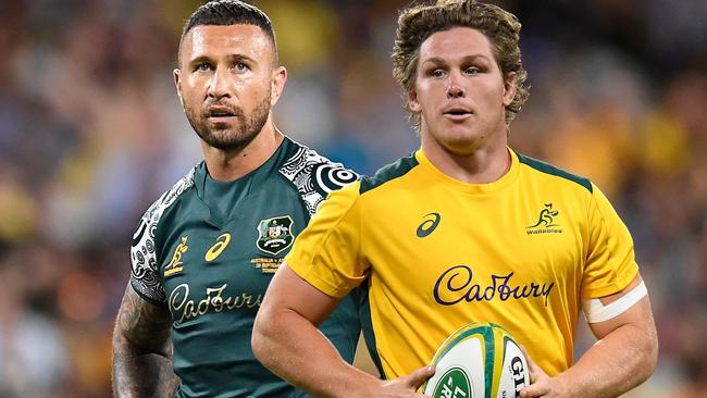 (L-R) Quade Cooper and Michael Hooper.