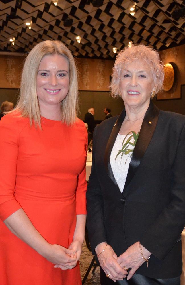 Amanda Wendt and Bev Brock at the Rotary Melbourne anniversary. Picture: Supplied