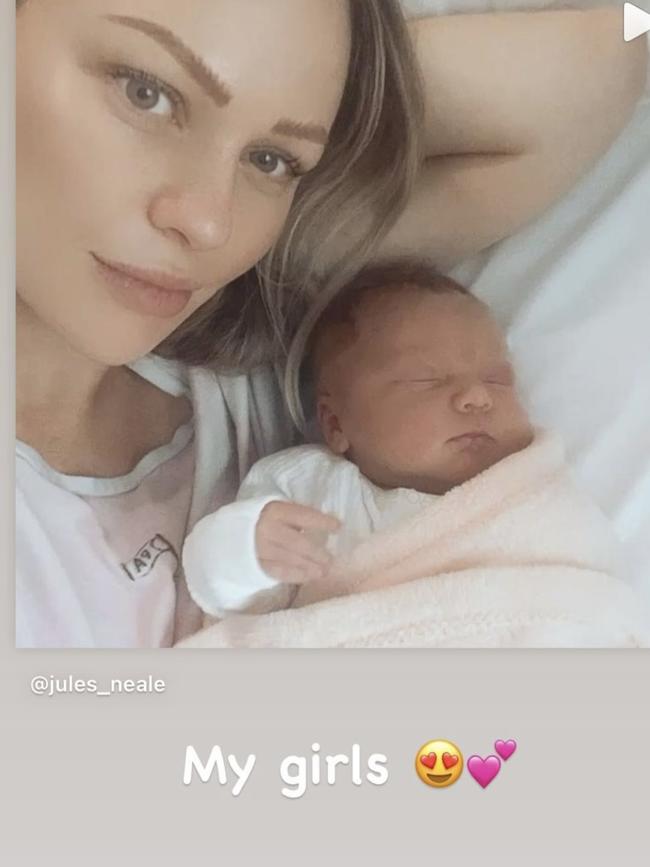 Lachie and Jules now have a baby girl, Piper. Picture: Instagram