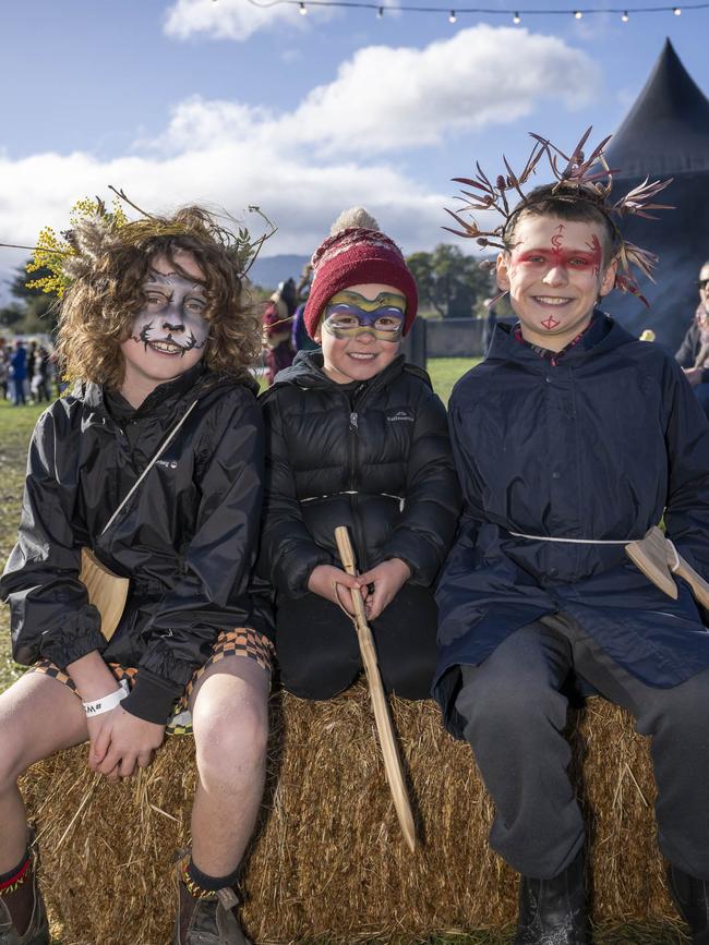Kai, Wyatt, and Xander. Willie Smiths Mid-Winter Festival. Picture: Caroline Tan