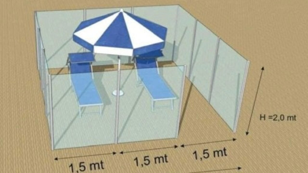 The cubicles could house two sun lounges and an umbrella. Picture: Twitter