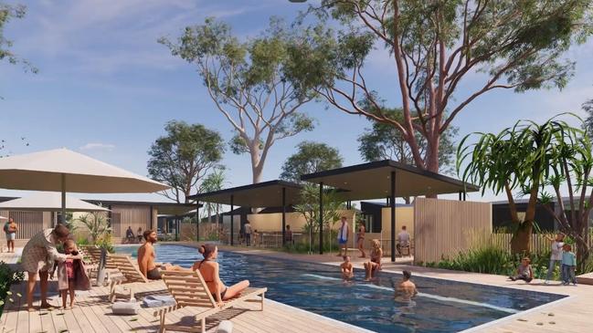 Plans for a Motel Now tourist park in Maryborough feature a large swimming pool.