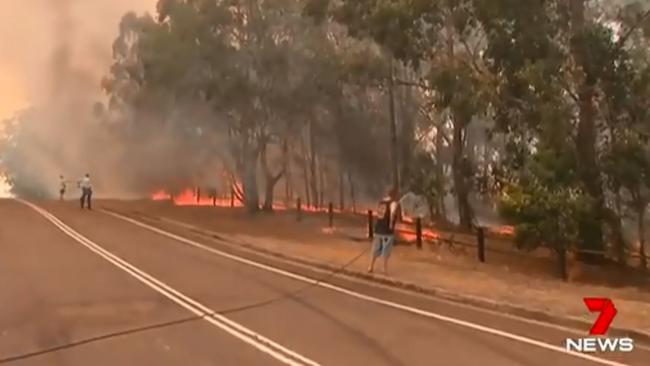 The huge fire burnt sections of Crestwood Reserve at Georges Hall. Picture: Twitter