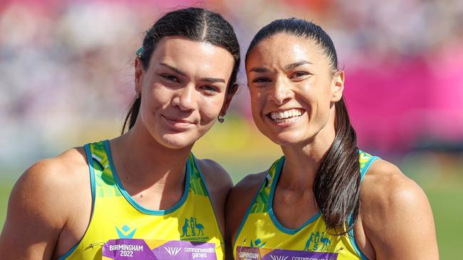 Hurdles Celeste Mucci and Michelle Jenneke. Picture: Michael Klein